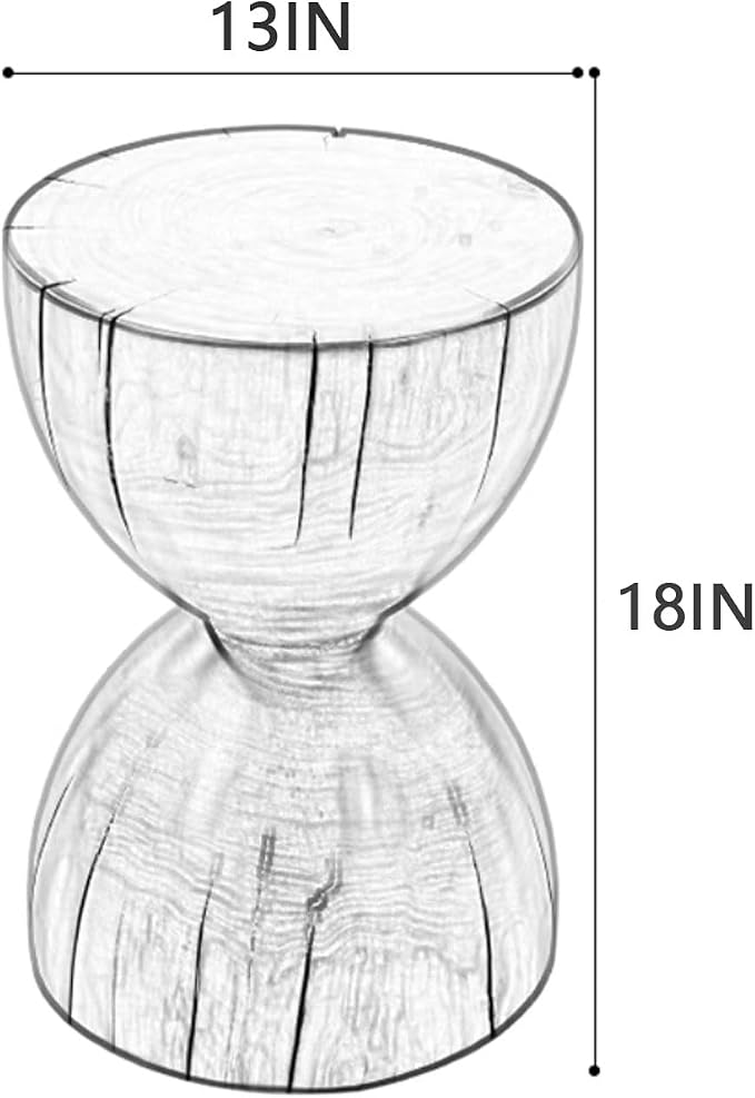 Tree Stump、Wood Side Table、Round Wood Coffee Table, Wooden Stool, Side Table, Round end Tables Living Room(Color:Brown)