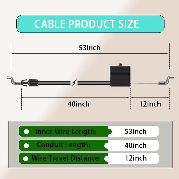 746-1130 Control Cable for Troy Bilt 12av565q711 11a-542q711 946-1130 11a-b290711 11a-436a711 12av566m011 12av566n011