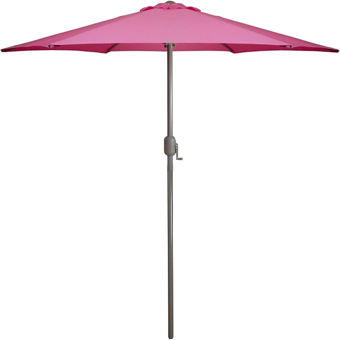 Northlight 7.5ft Outdoor Patio Market Umbrella with Hand Crank, Pink
