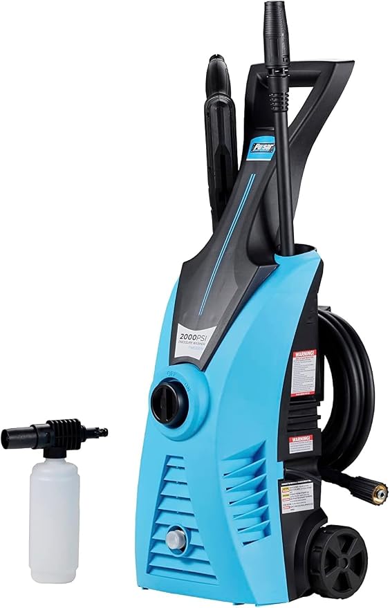 Pulsar PWE2001V Electric Portable High Pressure Washer, PSI 2000, Cleans Cars/Fences/Patios