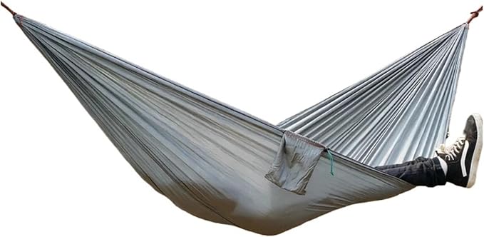 270x140cm Parachute Canopy Hammock Ultra Light Made with Ripstop Nylon for Camping and Travelling Double-Person(Grey)