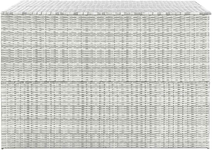 Large Outdoor Storage Box for Cushions with Zipper Closure in Light Grey for Garden and Patio Organization