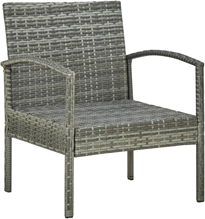 Patio Lounge Set with Cushions,Outdoor Patio Furniture,Outdoor Chat Conversation Set,Garden Furniture Sets,for Patio,Backyard,Garden,Outdoor,4 Piece Poly Rattan Gray
