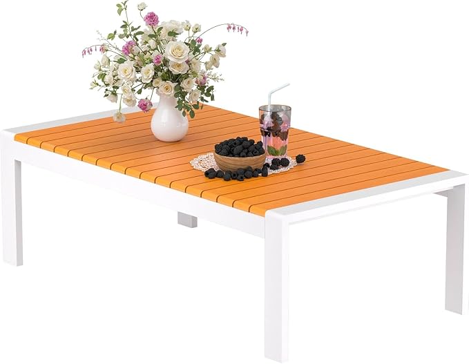 Aluminum Outdoor Patio Coffee Table for Deck and Poolside
