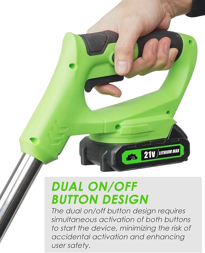 Cordless Weed Wacker, 2-in-1 stringless Weed Wacker, Foldable 2.0Ah Battery Powered Weed Trimmer Stringless Grass Trimmer/Edger Lawn Tool for Yard Lawns Garden