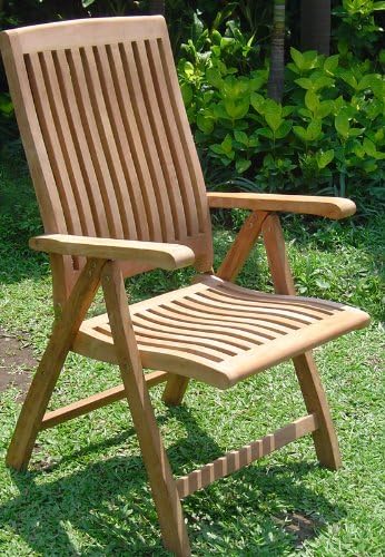 8 Seater Grade-A Teak Wood 9pc Dining Set: Large 117" Double Extension Rectangle Table and 8 Marley Reclining Arm Chairs #TSDSMR8