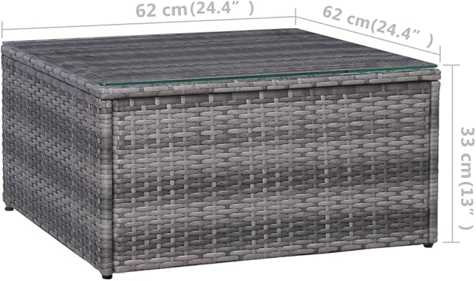 Patio Lounge Set with Cushions,Outdoor Tables and Chairs,Outdoor Furniture Sets,Patio Conversation Sets,for Garden,Deck,Backyard,5 Piece Poly Rattan Gray