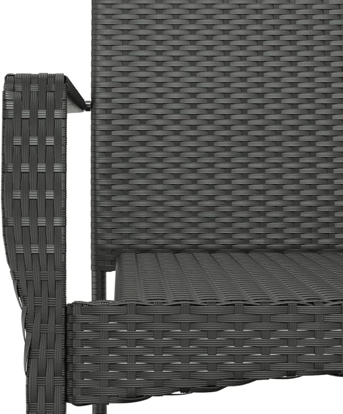 Backyard Furniture Patio Conversation Sets Outdoor Seating 9 Piece Patio Dining Set with Cushions Black Poly Rattan Suitable for Gardens, Balconies, Decks