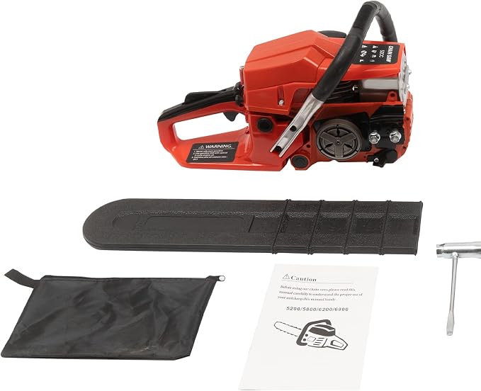Chainsaw Gas Powered 52cc 20 Inch Chain Saw, 2 Stroke Handheld Cordless Petrol Chainsaws With Fuel Tank, Heavy Duty Chainsaw For Wood Trees Cutting Garden Farm Ranch Home