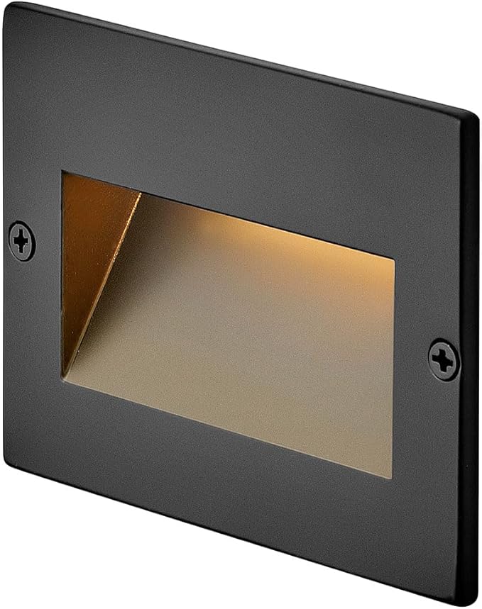 Hinkley Landscape Lighting Taper 1563SB Horizontal 12v Step Light, Low-Voltage, Recessed Mount, Integrated LED, Satin Black