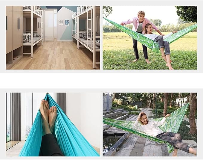 Outdoor Hammock Anti-Rollover Travel Camping Portable Hammock Hanging Chair Outdoor Portable Camping Travel Equipment (Color : Green)