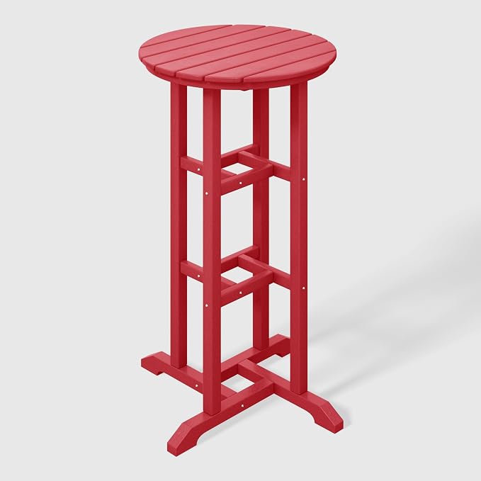 WestinTrends Malibu 42" Counter Height Round Outdoor Patio Bistro Bar Table, Red