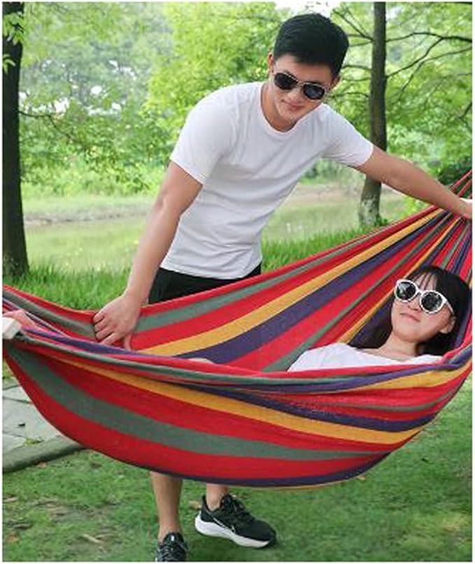 Outdoor Hammock Anti-Rollover Travel Camping Portable Hammock Hanging Chair Outdoor Portable Camping Travel Equipment (Color : Red-b, Size : 190 * 80cm)