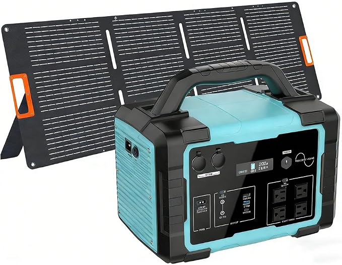 Solar Generator 1800W (3600W Surge) with 200W Solar Panel, 1024Wh LiFePO4 Portable Power Station Kit, 1.5H AC Fast Charge, Clean Energy for Home Backup, RV Camping, Emergency Outages