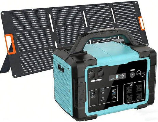 Solar Generator 1800W (3600W Surge) with 200W Solar Panel, 1024Wh LiFePO4 Portable Power Station Kit, 1.5H AC Fast Charge, Clean Energy for Home Backup, RV Camping, Emergency Outages