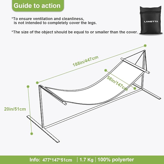 15.6 Foot Hammock Covers for Outdoor, 600D Heavy Duty Oxford Hammock Cover with Handles and Vents,Double Stitched Seams, Securing Buckle Strap,Black