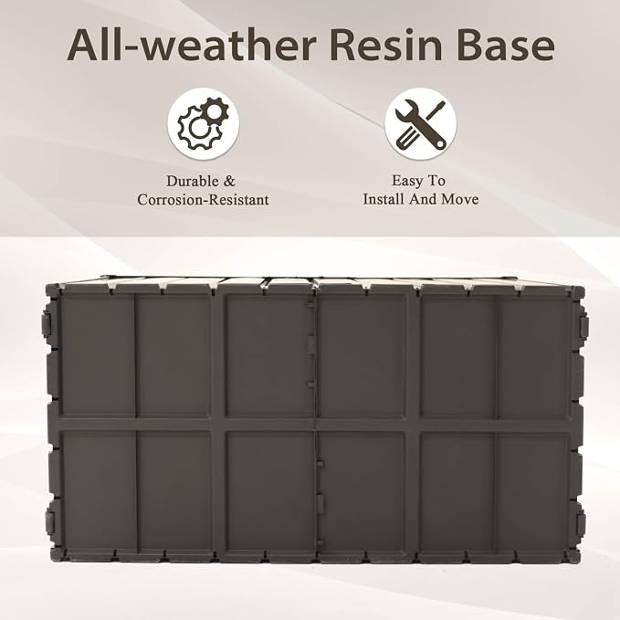 Geelife 100 Gallon Outdoor Storage Deck Box - Lockable Dark Brown