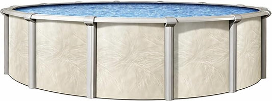 Lake Effect Pools 'Forever' 18 ft Round Above Ground Swimming Pool | 54 Inch Steel Side Walls | Kit Includes: 25 Gauge Overlap Liner & Widemouth Skimmer