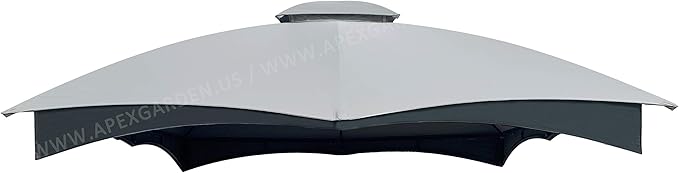 APEX GARDEN Replacement Canopy Top for Lowe's Allen Roth 10X12 Gazebo #GF-12S004B-1 (Grey)