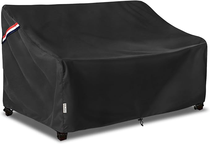 Outdoor Couch Cover Waterproof Heavy Duty Patio Furniture Covers, 79W x 38D x 35H Inches 3 Seater Outdoor Sofa Cover (Black)