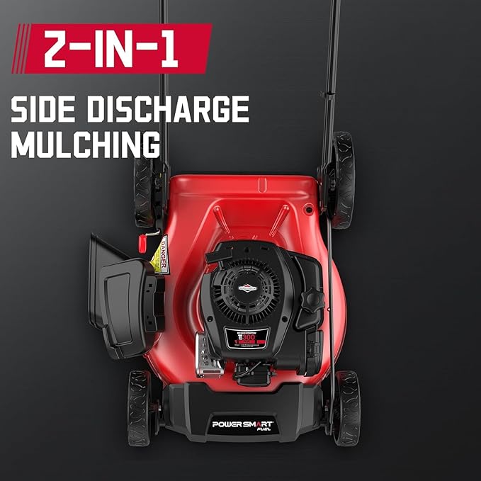 PowerSmart 21" Push Lawn Mower with Briggs&Stratton 125cc Engine, 2-in-1 Mulching and Side Discharge, Easy Assembly & Lightweight, Cordless Push Lawn Mowers for Garden Yard