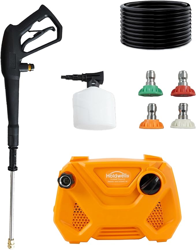 HoldwellS 2026 New Portable P*ressure Washer 2200 MAX PSI, P*ower Cleaner Built-in Carry Handle, 33FT Wire, Detachable F*OAM C*annon, 4-N*ozzle Set, for Cars/Fences/Driveways/Home/Patios