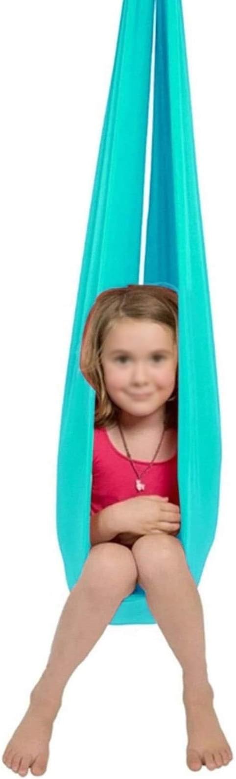 Therapy Swing Sensory Cuddle Hammock Home Outdoor for Kids Child and Teens Autism ADHD Aspergers Load Up to 440LB with Special Needs Children Toy Swing (Color : Lake Blue, Size : 100 x 280 cm)