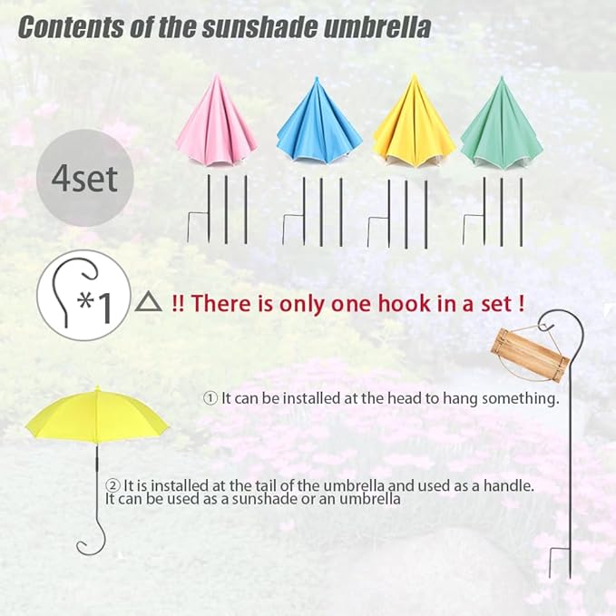 Plant Umbrellas for Outdoor Plants, Garden Umbrella Shade for Plants，Adjustable Height Provides shade cloth for Plants to Protect Their Flowers from Intense Sunlight and Rain(18.8 inches to 35.58 inches)