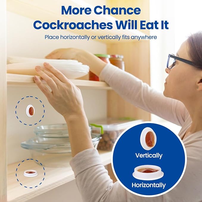 48PCS Roach Repellent and Bait, Cockroach Repellent and Gel for Roach Nest Elimination of Indoor Infestations, Effective Solution for Small to Large Cockroaches, Ready to Use, Ideal for Hidden Areas