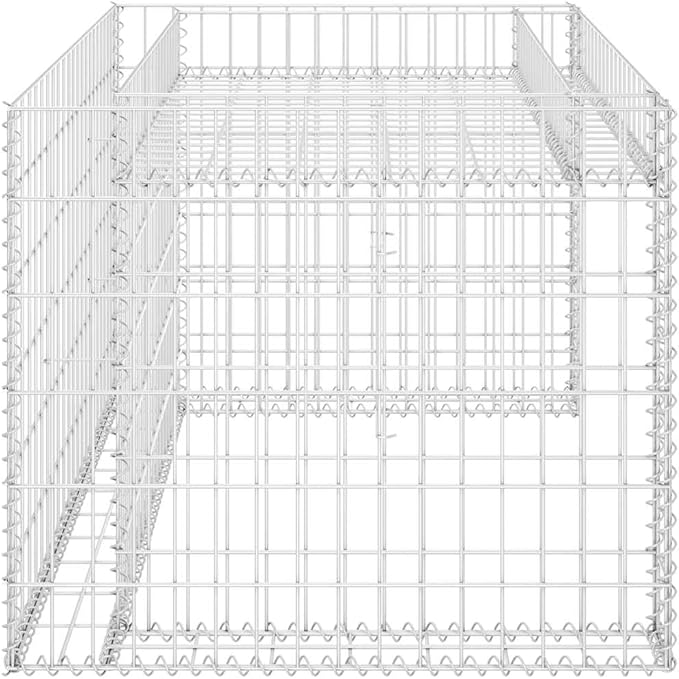 Lawn Mower Garage with Raised Bed, Robotic Mower Shelter for Garden, Outdoor Steel Wire Storage Shed, 43.3 x 31.5 x 23.6 Inches, Silver