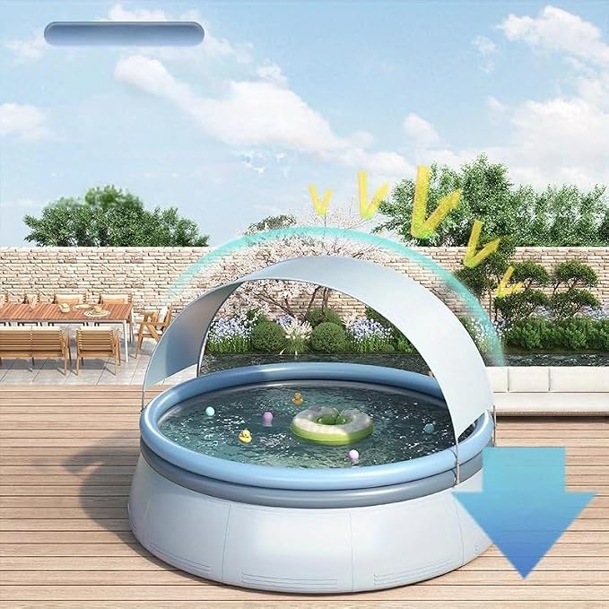 Montary Extra Large 118"x118"x26" Inflatable Swimming Pool with Canopy - Thickened Backyard Summer Pool, Outdoor Blow Up Design with Coil Mesh, Foldable & Portable