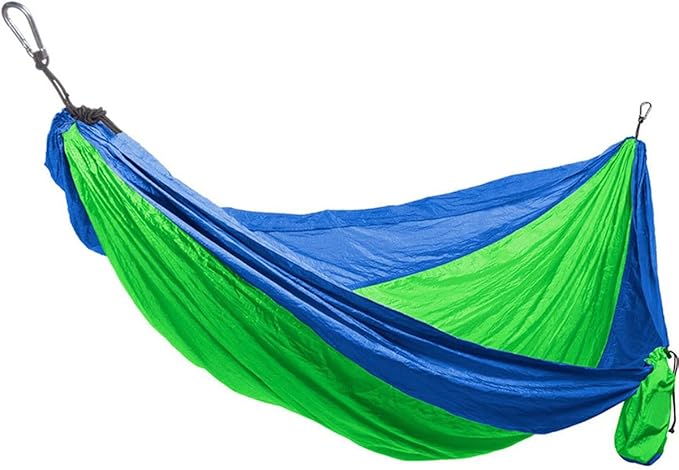 Travel Double Hammock Swing, Portable Camping Hammock with Straps and Carabiner, Lightweight Nylon Parachute Hammocks, for Beach Patio Hiking (Color : C, Size : 300x200cm)