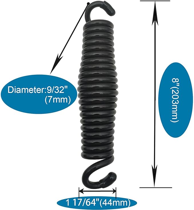 Hammock Chair Porch Swing Springs - Pack of 2 Black Spring 1600Lbs Heavy Duty Hanger Ceiling Mount Spring(Pack of 2)