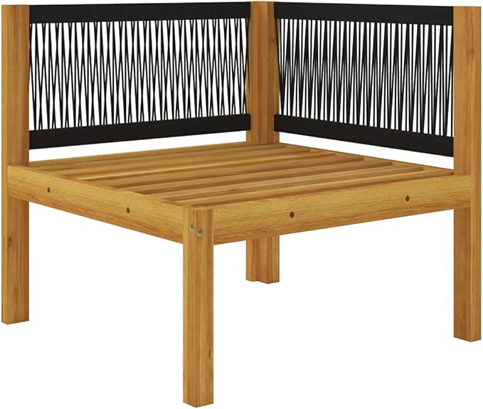 2-Seater Patio Bench with Cushions Solid Acacia Wood, Outdoor Patio Sectional, Outdoor Sofa Set, Furniture Conversation Sets, Outdoor Porch Furniture for Balcony, Yard