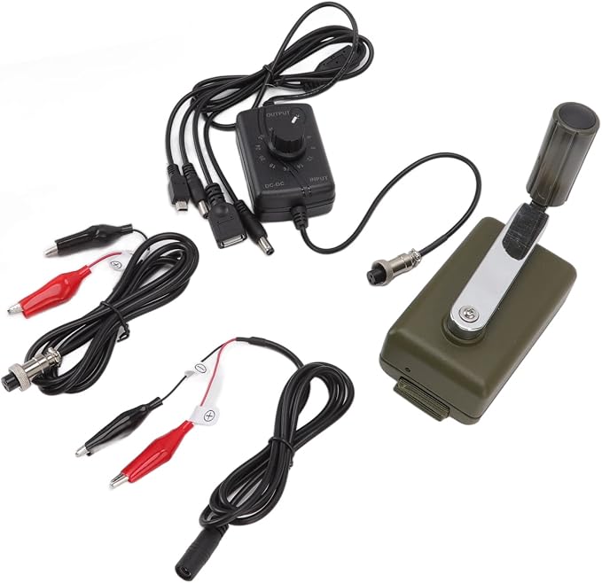 Hand Crank Generator Portable Manual Hand Crank Generator Outdoor Emergency Charger Green for Mobile Phone Computer Charging
