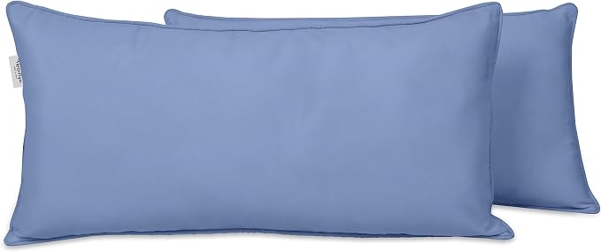 Indoor/Outdoor Polyester Fabric Lumbar Pillow Cover, All-Weather Waterproof Rectangular Cushion Case for Patio Furniture, 12 x 20 Set of 2 -Purple