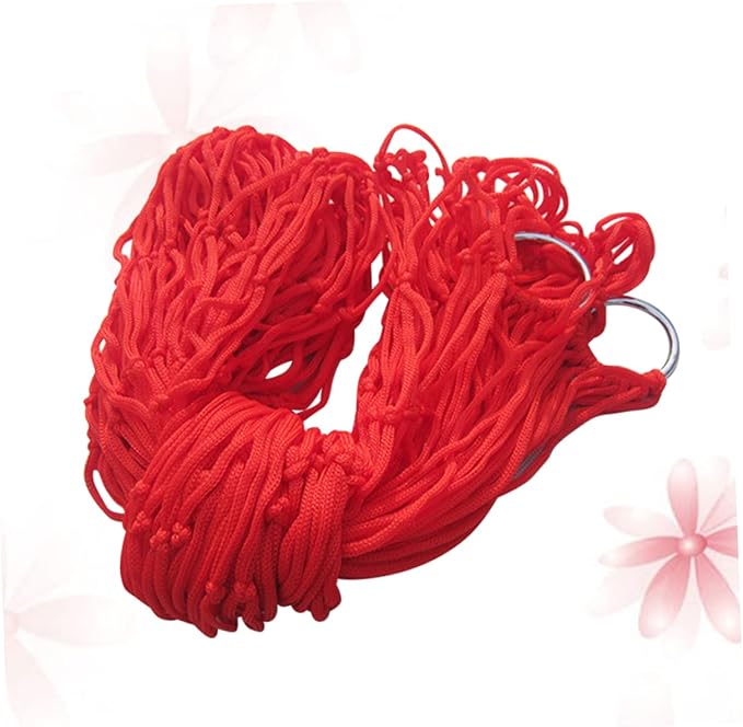 Nylon Camping Hammock Mosquito Net Portable Swing Bed for Outdoor Leisure Hiking Hunting Red