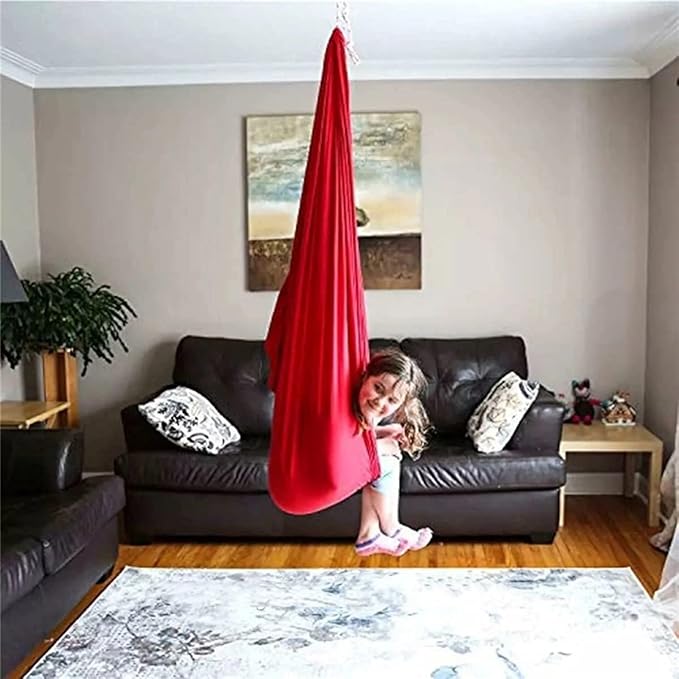 Therapy Swing for Adults Sensory Swing for Kids Indoor Outdoor Soothing Calming Snuggle Hammocks Durable Fabric Swing for Autism ADHD Aspergers