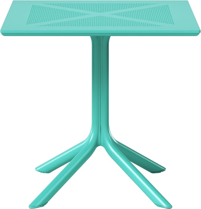 WestinTrends Playa 31.5" Square Plastic Outdoor Patio Dining Table for 4, Turquoise