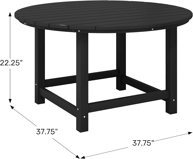 WestinTrends Malibu Kids Outdoor Patio Furniture HDPE 38" Wide Round Dining Table, Orange