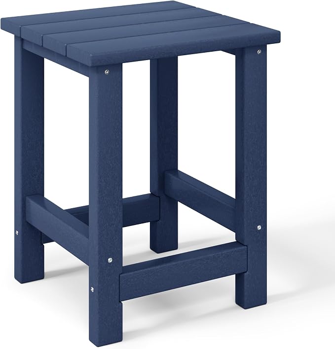 Costaelm Kids Outdoor End Table, Small Patio Table, Outdoor Side Table Porch Table Adirondack Patio Side Table for Outside, Pool, Porch, Garden, Navy Blue