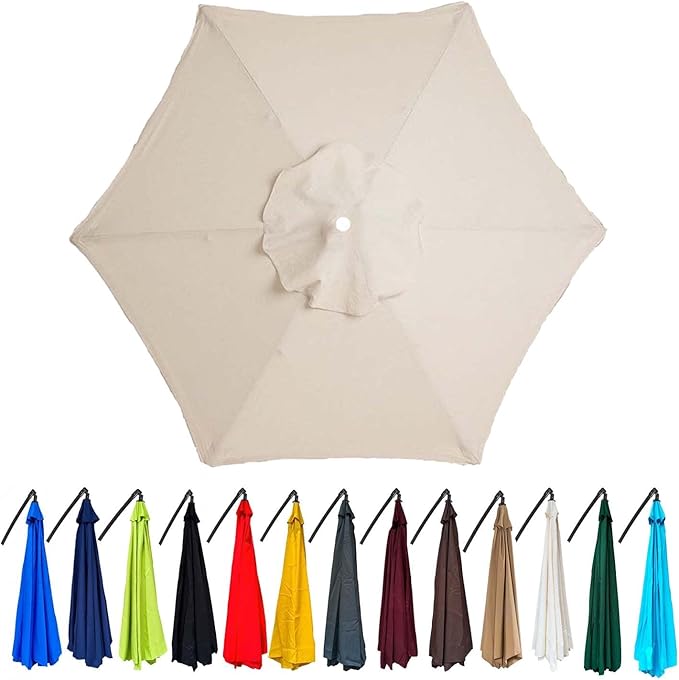 Replacement Umbrella Canopy For Market Table Beach Pool Umbrella Replacement Top Cover Patio Parasol Replacement Canopy Cover 6.5ft 7.5ft 9ft 10ft