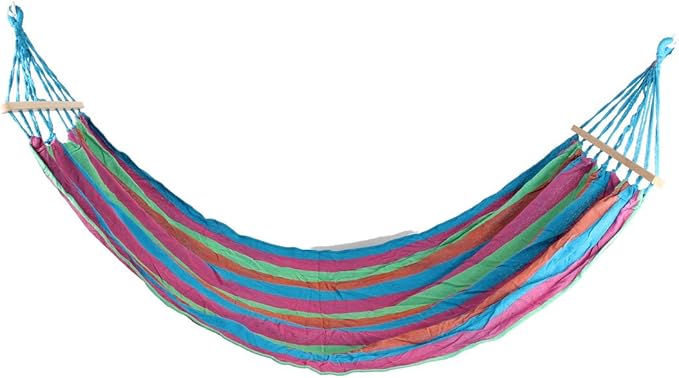 Ruilogod Canvas Outdoor Camping Leisure Hanging Sleeping Bed Hammock 170X80cm Colorful (id: 378 90d 670 e28 681