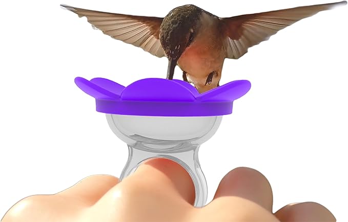 Hummingbird Ring Feeder (Purple) - Hand Feed Hummingbirds Right in Your Backyard. Get up Close and Personal with Nature. Proudly Made in The U.S.A. - The Original