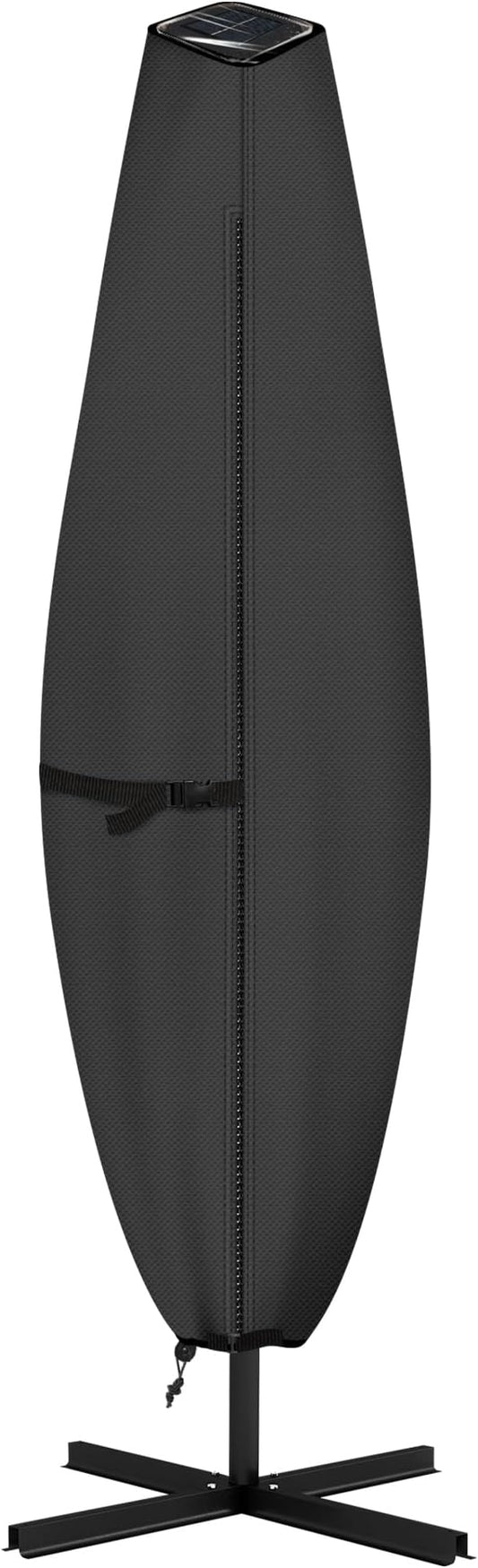 ULTCOVER Patio Parasol 600D Waterproof Clear Top Outdoor Umbrella Cover - Fits Solar Umbrella 8-11 Feet, Black