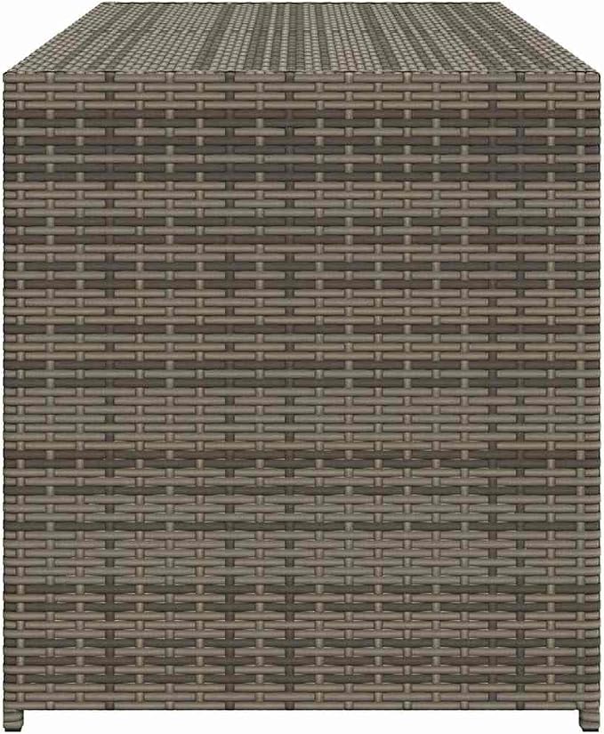 Grey PE Rattan Garden Storage Box, 283L Medium Outdoor Storage for Cushions and Tools, 47.2 x 19.7 x 22.0 Inches