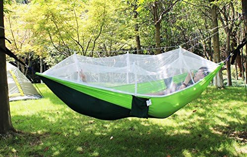 FixtureDisplays® Portable Hammock Jungle Camping with Mosquito Net Outdoor Hanging Sleeping Bed 16117NEW-2D
