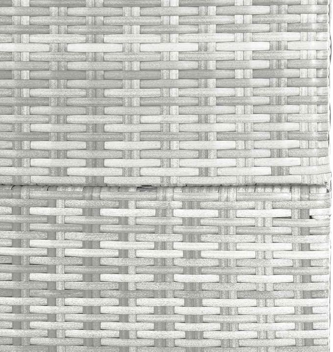 Large Outdoor Storage Box 59.1 x 59.1 x 39.4 Inches, Light Grey Garden Storage Box with Zipper Closure, Polyethylene Rattan and Steel Patio for Cushions and Tools