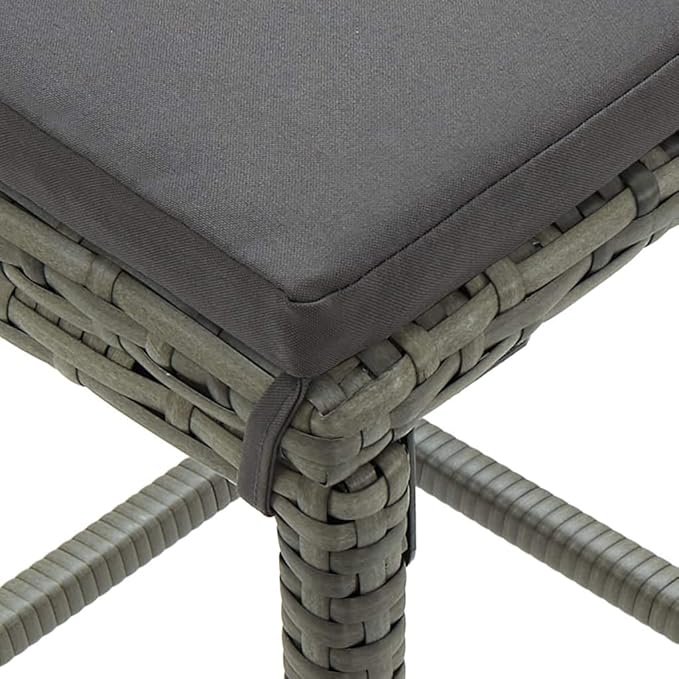 5 Piece Patio Bar Set with Cushions,Garden Table and Chairs Sets,Garden Conversation Sets, Outdoor Patio Furniture,for Patio,Backyard,Garden,Poly Rattan Gray