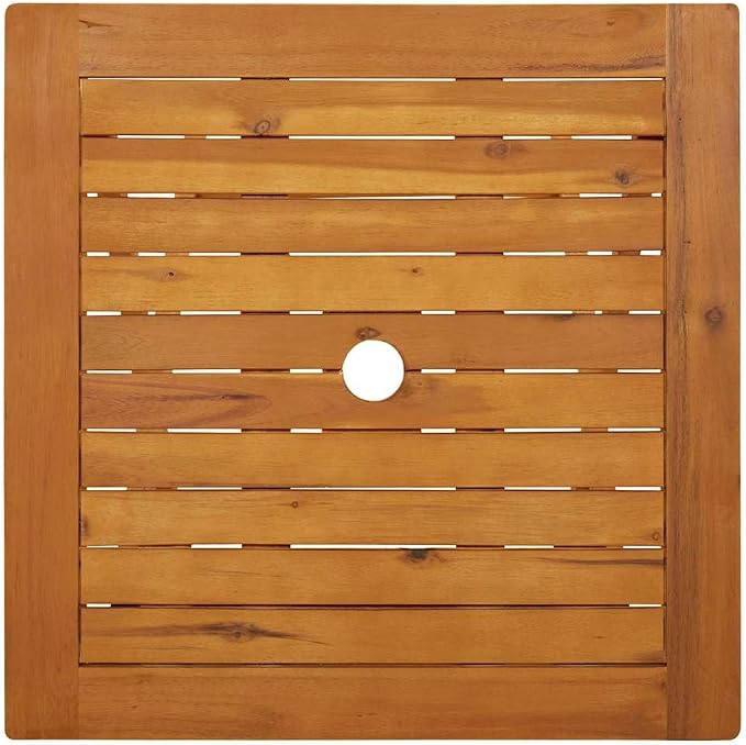 Solid Acacia Wood Folding Patio Table 23.6x23.6x29.5 Inches, Outdoor Dining Table with Natural Oil Finish, Space-Saving Design for Garden, Farmhouse Style Side